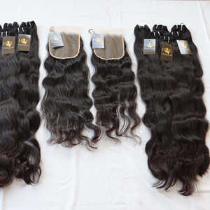 Fournisseur d'extension de cheveux humains cambodgiens en vison Faisceaux de cheveux bruts avec fermetures Vente en gros Vendeur de cheveux de temple indien bruts vierges - Product Image 2