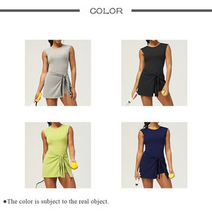 Damen Sexy U-Rücken Golf- & Tenniskleidung 2-in-1 Rock Uniform mit Innenshorts Sportbekleidung Kleid - Product Image 4