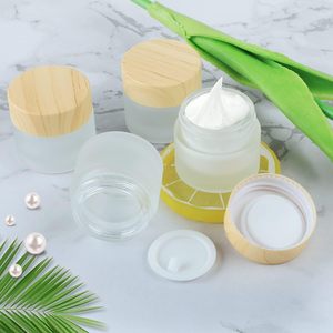5ml-100ml Cosmetic <b>Mini</b> Frosted Soda-Lime Glass Cream Jars Metal <b>Spray</b> Cap Silk Screen Printing Clear White Black Green Colors - Product Image 3