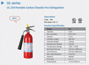 Extincteurs à CO2 portables certifiés UL en gros en usine - Product Image 4