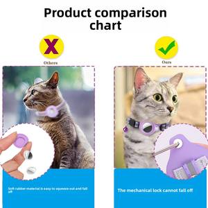 Collar de Airtag <span class=keywords><strong>para</strong></span> mascotas de poliéster reflectante listo <span class=keywords><strong>para</strong></span> usar, cinta de cuello de campana de gatito de seguimiento localizable antipérdida <span class=keywords><strong>para</strong></span> perros - Product Image 4