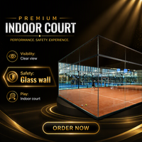 Équipement de terrain de padel professionnel SKYJADE 20x10m double court, structure en acier galvanisé, surface de jeu haute densité de 12 mm