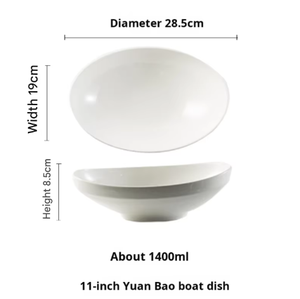 Plato de Servir Ovalado Minimalista de Cerámica, Diseño con Esmalte Blanco Mate <span class=keywords><strong>para</strong></span> Ensaladas, Platos Principales y Presentación en <span class=keywords><strong>Restaurantes</strong></span> - Product Image 5