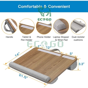 Soporte estable de escritorio de bambú natural para computadora portátil con almohadilla de muñeca incorporada para tableta portátil y computadora portátil de hasta 17 pulgadas - Product Image 4
