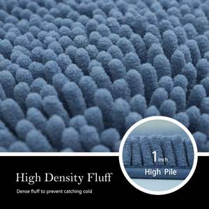 พรมเช็ดเท้าไมโครไฟเบอร์เชนิลล์เนื้อนุ่มหรูหรา กันลื่น ซึมซับน้ำได้ดีเยี่ยม สำหรับห้องน้ำ - Product Image 6