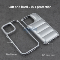 Logo personnalisé 2 en 1 impression antichoc doudounes veste en coton coque de téléphone pour iphone 16 15 16 12 13 14 15 pro max