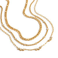 Collier à fermoir en forme de trombone Gaovo au design classique, en acier inoxydable plaqué or avec accent en zircon cubique, résistant au ternissement, bijoux de mode pour femmes