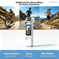 Caméra stabilisée de poche Q8, vidéo HDR 1080p, enregistrement stéréo, grand angle 180°, lampe torche LED intégrée
