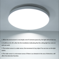 Cache-luminaire LED en plastique rond moderne pour intérieur 12W, étanche, pour lampe de chambre/plafonnier LED/plafonnier