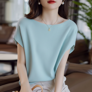 T-shirt girocollo a maniche corte estiva da donna LD Flor Design ampio per abbigliamento Casual - Product Image 1