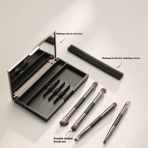 Bộ cọ trang điểm du lịch chuyên nghiệp <span class=keywords><strong>4</strong></span> chiếc, hai đầu, kèm hộp và gương, sản xuất bán buôn từ nhà máy - Product Image 3