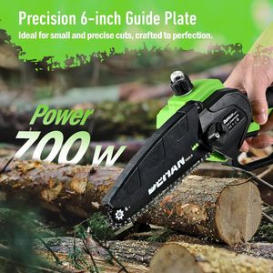 Motosierra Inalámbrica Mini de <span class=keywords><strong>6</strong></span> Pulgadas, Motosierra Portátil de Mano para Cuidado del Jardín, Compatible con Batería de 20V MAX - Product Image 2