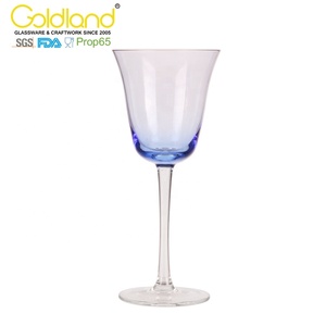 Calici in vetro colorato blu <span class=keywords><strong>calice</strong></span> personalizzato con gambo lungo in vetro <span class=keywords><strong>a</strong></span> forma di <span class=keywords><strong>tulipano</strong></span> calici di vetro colorati - Product Image 2