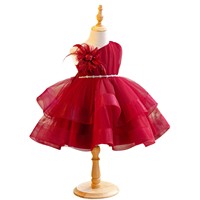 Gaun Putri Tutu Satu Bahu untuk Anak Perempuan, Gaun Pesta Formal untuk Ulang Tahun, Catwalk, Piano, Acara Malam