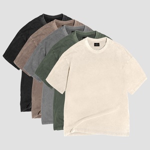 Camiseta Vintage Transpirable de Corte Holgado con Hombros Caídos y Cuello Redondo, 100% Algodón, 230GSM, Lavada, Paquete de 5 Unidades, Personalizada y de Talla Grande - Product Image 1