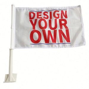 Bannières publicitaires extérieures personnalisées avec logo, toutes tailles, 30*45 cm, 1*1,5 pied, drapeaux prêts à être expédiés, drapeau de voiture personnalisé à bon prix - Product Image 1