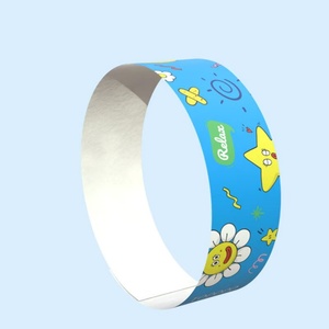 Custom Printed Promotional Tyvek <b>Wristbands</b> One-Time Use Waterproof Fluorescent Paper Straps Custom Logo Digital Printing Custom - Product Image 1