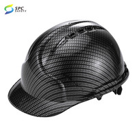 Casque de sécurité industriel aéré en fibre de carbone avec transfert d'eau réglable impression de mode design HDPE ABS