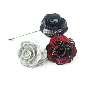 Broche Largo Hecho a Mano con Diseño de Flor de <span class=keywords><strong>Camelia</strong></span> a Cuadros, Pin de Solapa para Traje de Caballero, para Bodas y Ocasiones Formales - Product Image 4