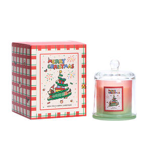 Cadeau de Noël, bougie artisanale en cire de soja aromatique en forme de dôme doré, lampe souvenir - Product Image 1