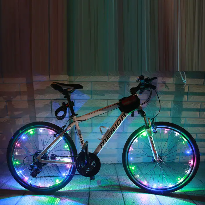 2 м/20LED мотоцикл на велосипеде, мотоцикле, спица колес вспышки света лампы впечатление для верховой езды A01 велосипедного колеса 5 видов цветов Новые A30517