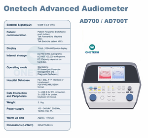 AD700/700T Promotion Usine <span class=keywords><strong>Prix</strong></span> Avantageux <span class=keywords><strong>Audiomètre</strong></span> Diagnostique Numérique Deux Canaux Indépendants Conduction Aérienne et Osseuse pour Évaluation Auditive - Product Image 2