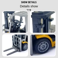 Mini camion de chantier RC 1/64 en métal avec remorque, camion à benne basculante télécommandé, excavatrice électrique, chariot élévateur
