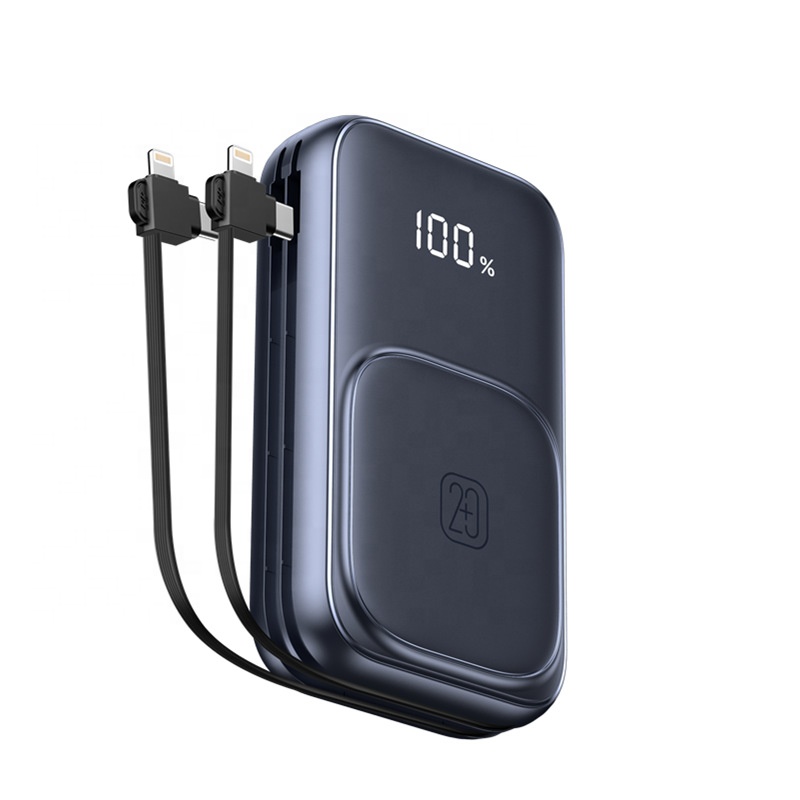 Ultra-thin self-contained 20000mAh mini Portable Charger PD20W fast charging power bank 15W magnetic wireless charger power bank