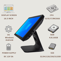 Terminal de point de vente (TPV) Windows/Android 18,5/21,5 pouces, écran tactile tout-en-un pour la commande en restaurant, système de point de vente (PDV)