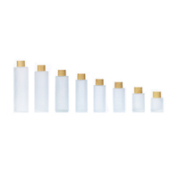 Flacon en verre personnalisé pour tonique hydratant, flacon opaque pour produits de soin de la peau, vaporisateur, bouchon en plastique, bois, bambou, 80 ml, 100 ml