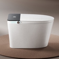 Toilette intelligente 110V avec télécommande, siège chauffant, double chasse d'eau, fixation au sol, chasse d'eau par siphon, siphon en S, céramique, toilette automatique