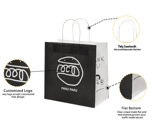 Bolsas de Papel para Panadería con Logotipo Personalizado, Asas Retorcidas, Bolsas para Empacar Galletas y Postres - Product Image 5