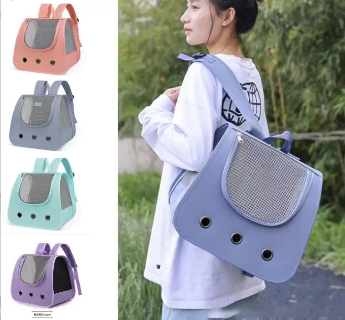 Cat bag with foldable shoulder pet bag carrier breathable all seasons pet bag