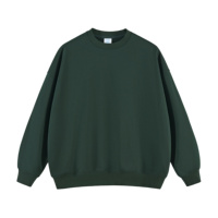 Sweat-shirts unisexes 400G personnalisés avec logo brodé, en molleton bouclette, couleur unie, col rond, coupe oversize, épaules tombantes, décontractés