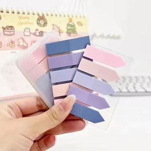 Notes autocollantes fluorescentes en PET couleur lavande Macaron, 3 couleurs, ensemble de papeterie pour enfants - Product Image 3