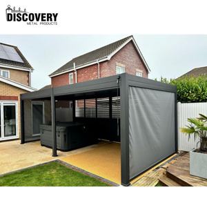 Kit de pergola d'extérieur moderne en <span class=keywords><strong>aluminium</strong></span> avec toit rétractable pour couverture d'ombrage de patio de jardin 3x3m 4x4m - Product Image 3