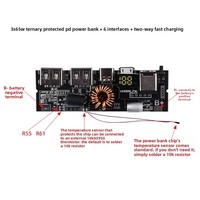 Module de batterie externe à charge rapide bidirectionnelle PD 65W/100W, carte de charge à 6 ports avec affichage numérique, kit de carte mère DIY