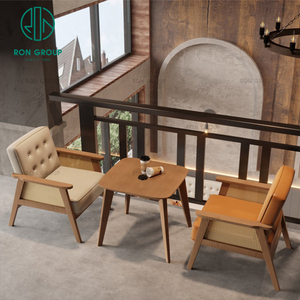 Chaise de loisirs <span class=keywords><strong>en</strong></span> bois massif pour café pour café lait thé magasins de bonbons meubles de salle à manger décontractés durables - Product Image 3