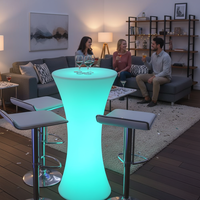 Ensembles de meubles de bar à LED Tables de fête pour boîte de nuit Banquet Tabourets de bar portables16color Glowing Cocktail Table