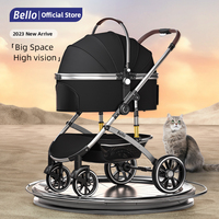 (Prêt à être expédié) Chariot de luxe pour animaux de compagnie, poussette pour animaux, chariot pour chiens et chats, transporteurs et produits de voyage pour animaux