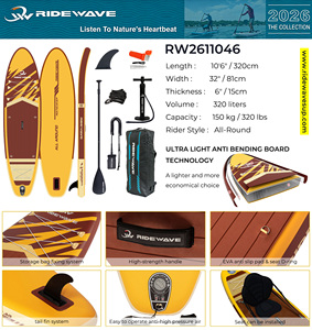 Prêt à expédier : Planche de <span class=keywords><strong>paddle</strong></span> <span class=keywords><strong>gonflable</strong></span> de 11 pieds avec pont antidérapant, pour toutes les eaux, idéale pour les lacs familiaux, vente en gros - Product Image 2