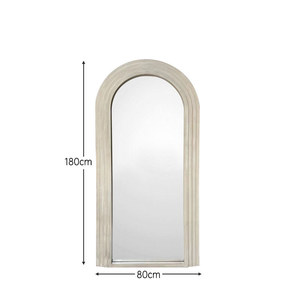 مرآة أرضية خشبية بطول كامل على شكل قوس من الشمال ، مرآة أرضية قائمة لغرفة المعيشة وغرفة النوم - Product Image 5