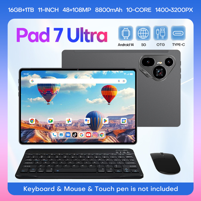 New Arrival Pad7 Ultra Smart Tablet 2026 5G 16GB 1TB 11 Inch 108MP 10 Core OEM