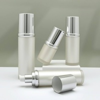 Set Botol Kosmetik Akrilik Matte Mewah 15ml untuk Emulsi Air, Esens, Sampel Kecil 30g, Krim, dengan Tutup Pompa, Siap Kirim
