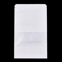 Sac en papier kraft blanc pour épicerie, traiteur, biscuits, friandises, emballage alimentaire, à emporter, biodégradable, debout