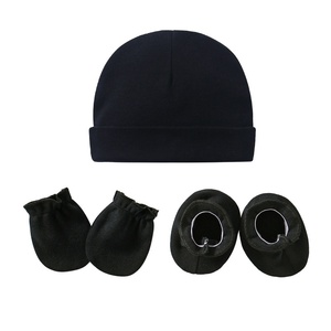 Moda Unisex recién nacido guantes antiarañazos pie doble capa sombrero y cubierta de mano juego de gorra de cola larga personalizar - Product Image 6