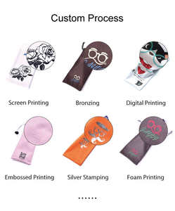 Gran oferta, logotipo personalizado, bolsa suave para gafas, bolsa para gafas de sol a prueba de polvo, bolsa para gafas de microfibra OEM de alta calidad con cordones - Product Image 5