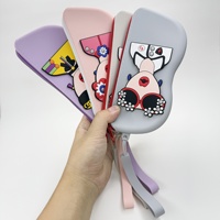 Étui à lunettes de dessin animé, étui à lunettes de soleil en silicone portable, étui de rangement pour lunettes avec fermeture éclair, sac de rangement de grande capacité