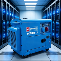 Groupe électrogène diesel silencieux Yuchai 7 kW YC7GFS-3, portable et insonorisé, pour l'alimentation de secours domestique et industrielle