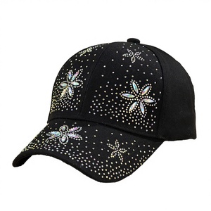 หมวกเบสบอลสไตล์อังกฤษประดับคริสตัลวิบวับ หมวกแก๊ปทรงโพนี่แคป ระบายอากาศได้ดี กันน้ำ ผลิตจากโพลีเอสเตอร์/ผ้าฝ้าย เหมาะสำหรับฤดูร้อน - Product Image 2